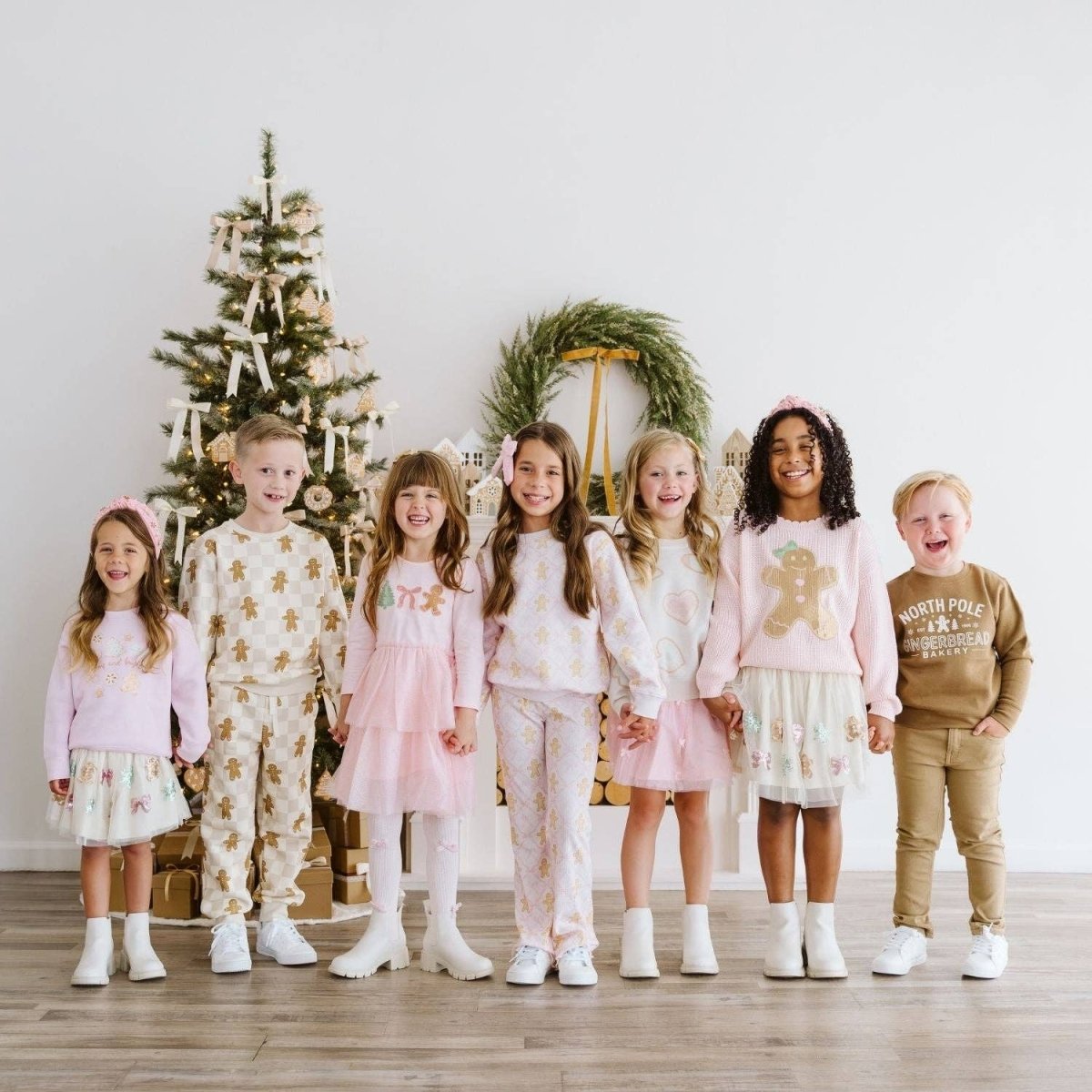 Gingerbread Christmas Checkered Sweatshirt - Sweet Wink Tops sold by Rosebud & Jo