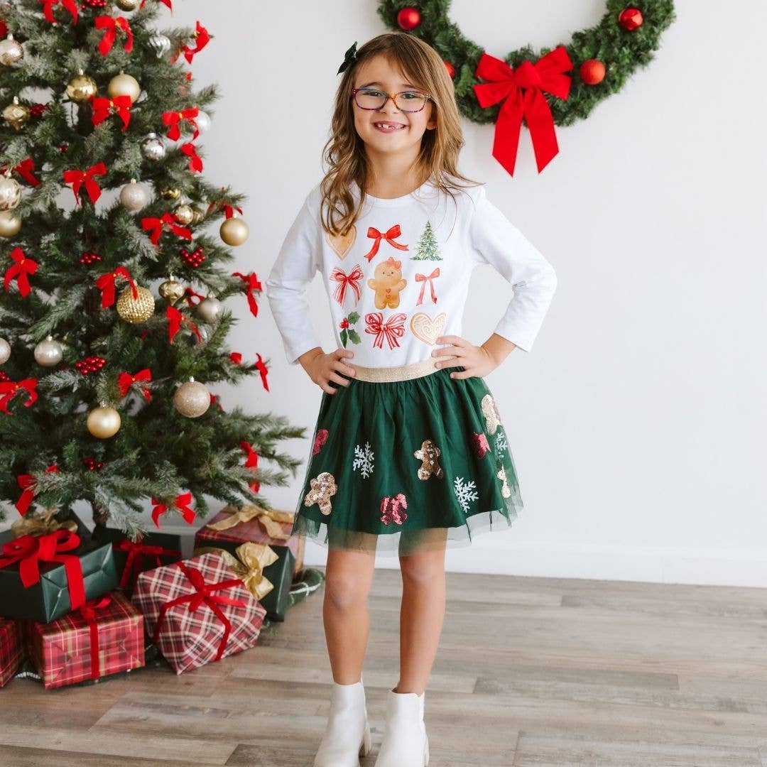 Gingerbread Joy Sequin Christmas Tutu - Sweet Wink Baby & Toddler Clothing sold by Rosebud & Jo