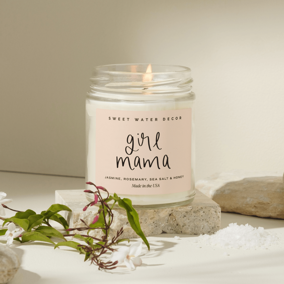 Girl Mama 9 oz Soy Candle - Sweet Water Decor Candle sold by Rosebud & Jo