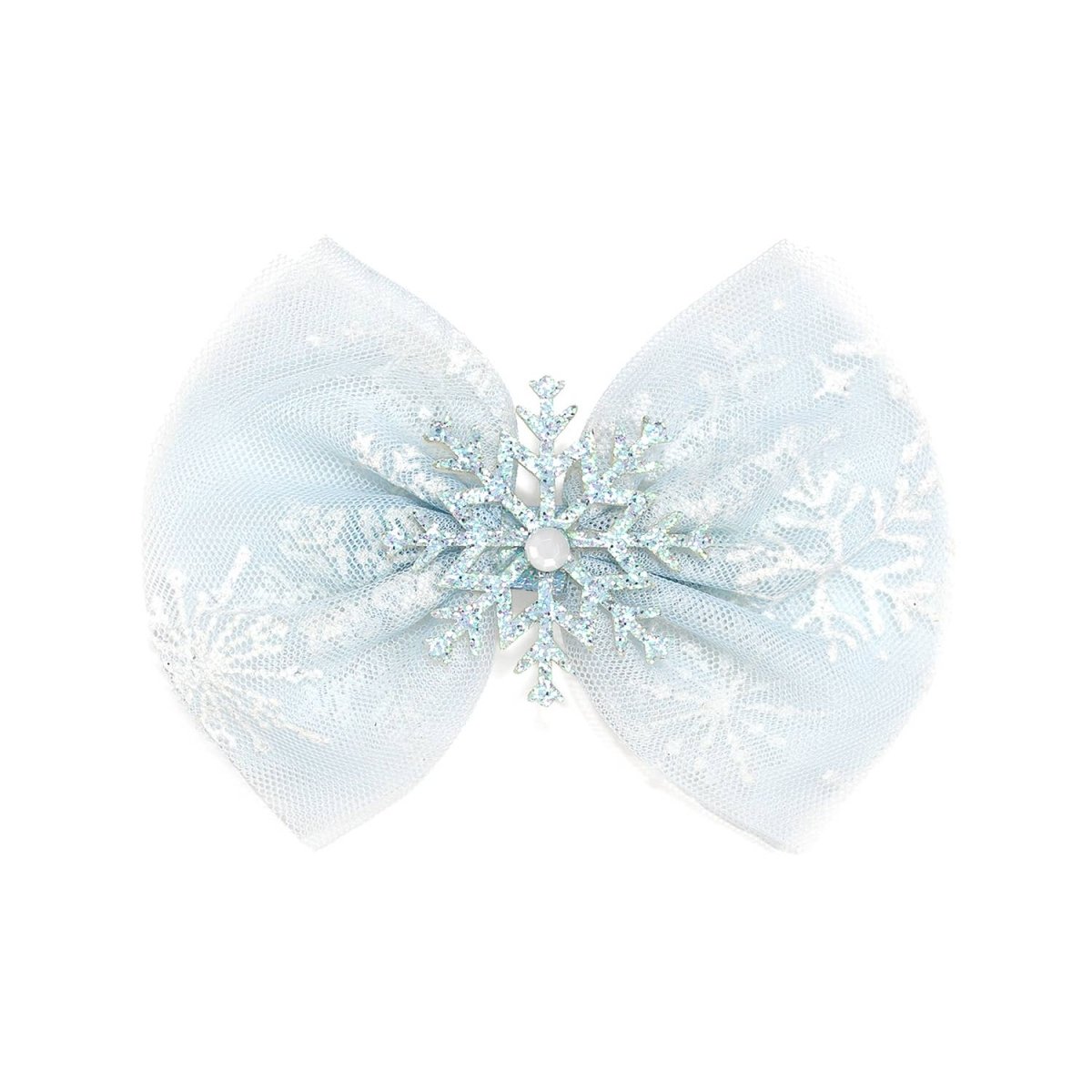 Glitter Snowflake Bow Clip - Sweet Wink Hair Accessories sold by Rosebud & Jo