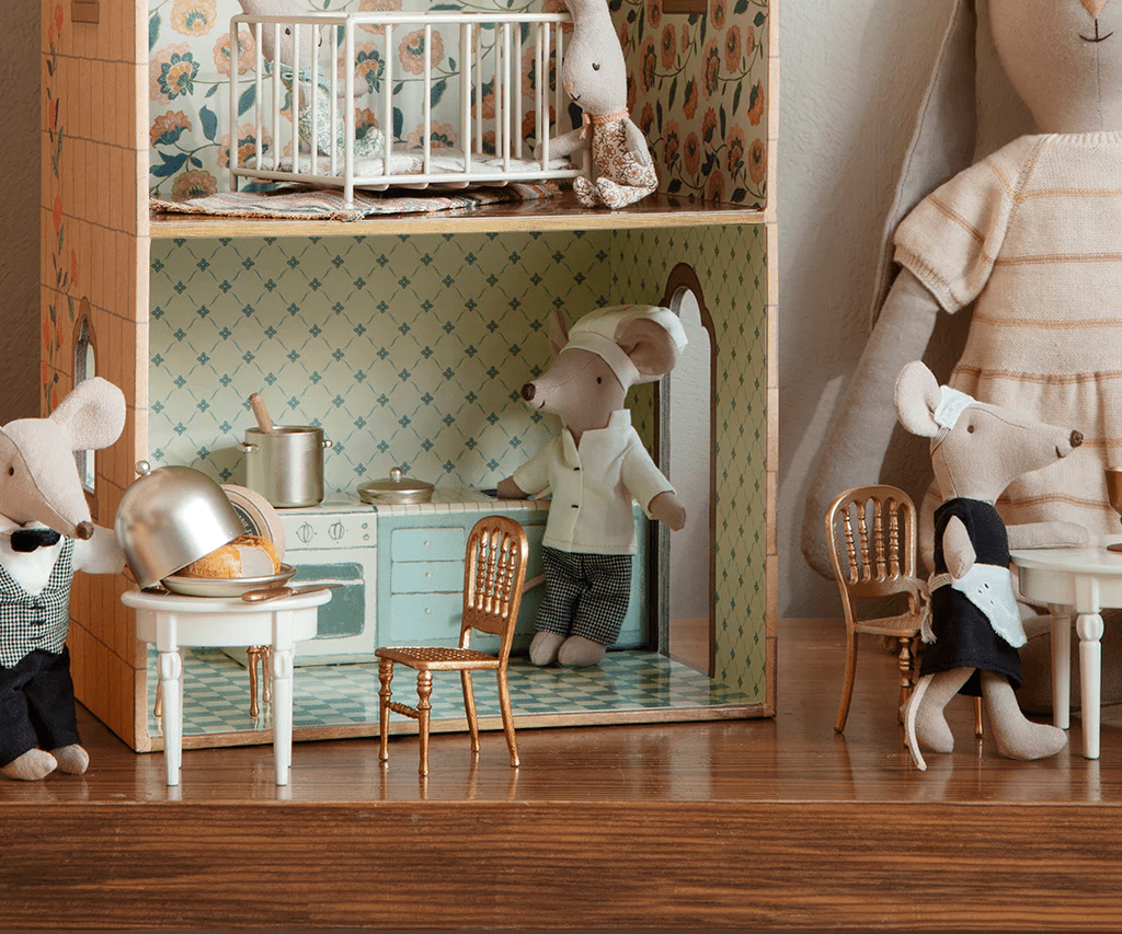 Gold Chair, Mouse - Maileg Toy sold by Rosebud & Jo