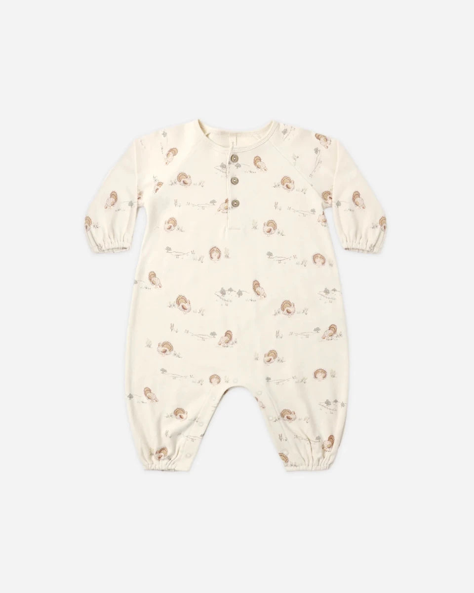 Henley Bubble Jumpsuit Turkey - Quincy Mae Rompers & Jumpers sold by Rosebud & Jo