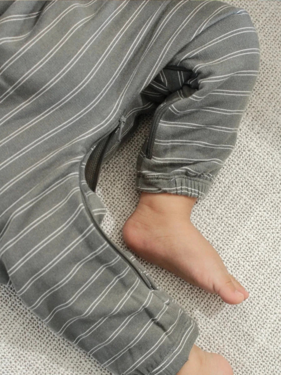 Henley Jumpsuit - Green Stripes - gunamuna Baby & Toddler Clothing sold by Rosebud & Jo