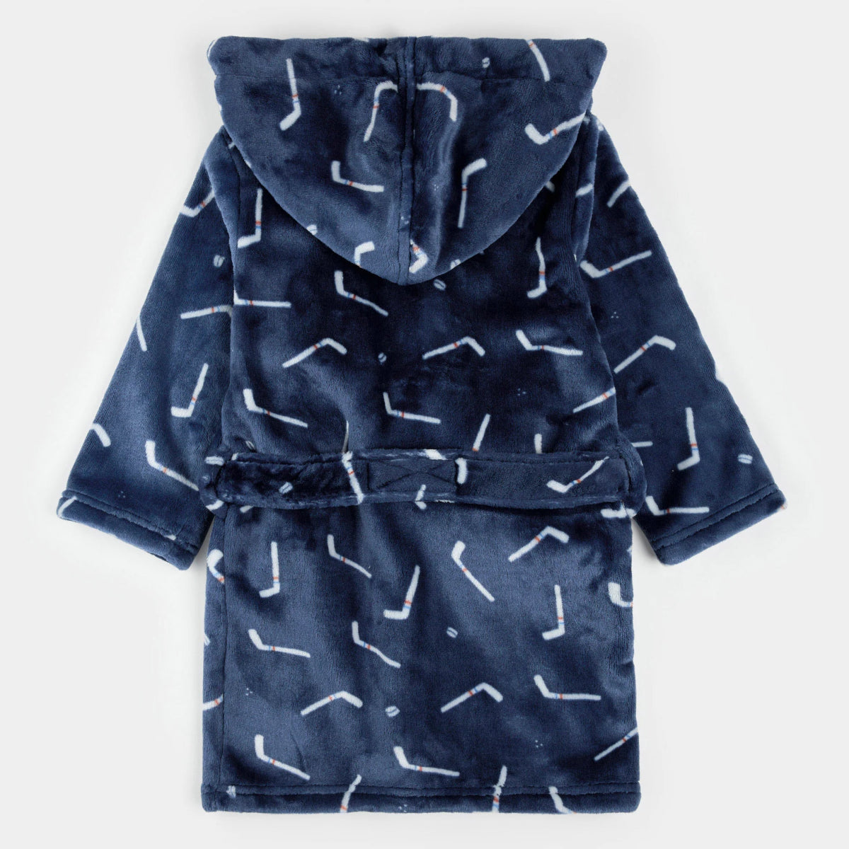 Hockey Sticks Print on Navy Blue Plush Robe - Petite Lem Baby & Toddler Clothing sold by Rosebud & Jo