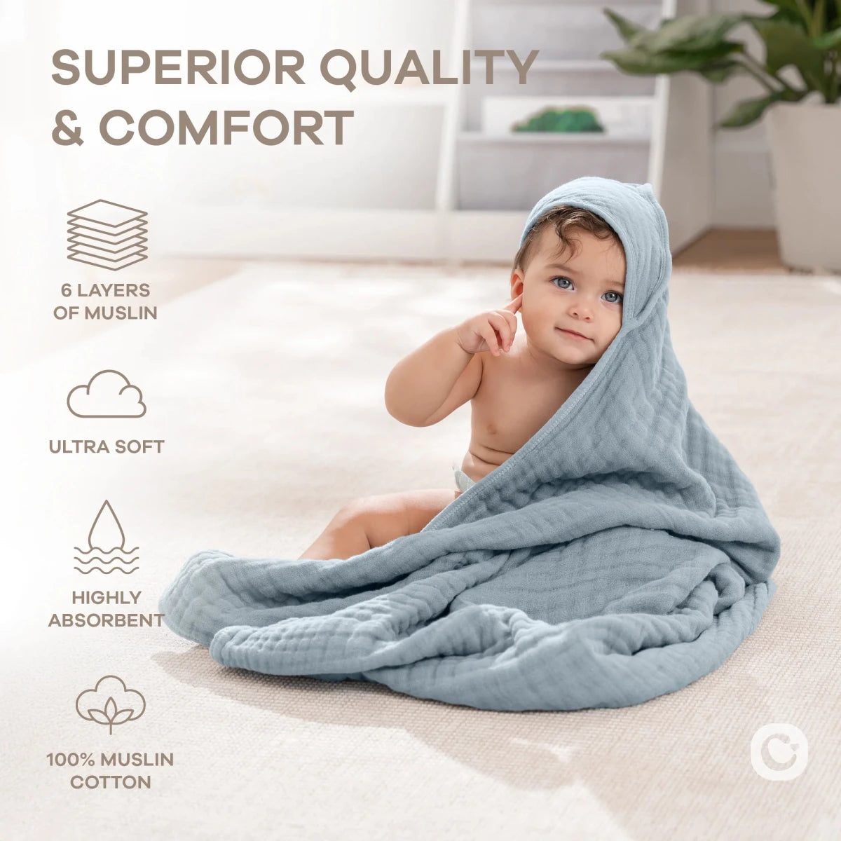 Hooded Towels in Pacific Blue - 2 Pack - Comfy Cubs Bath & Care sold by Rosebud & Jo