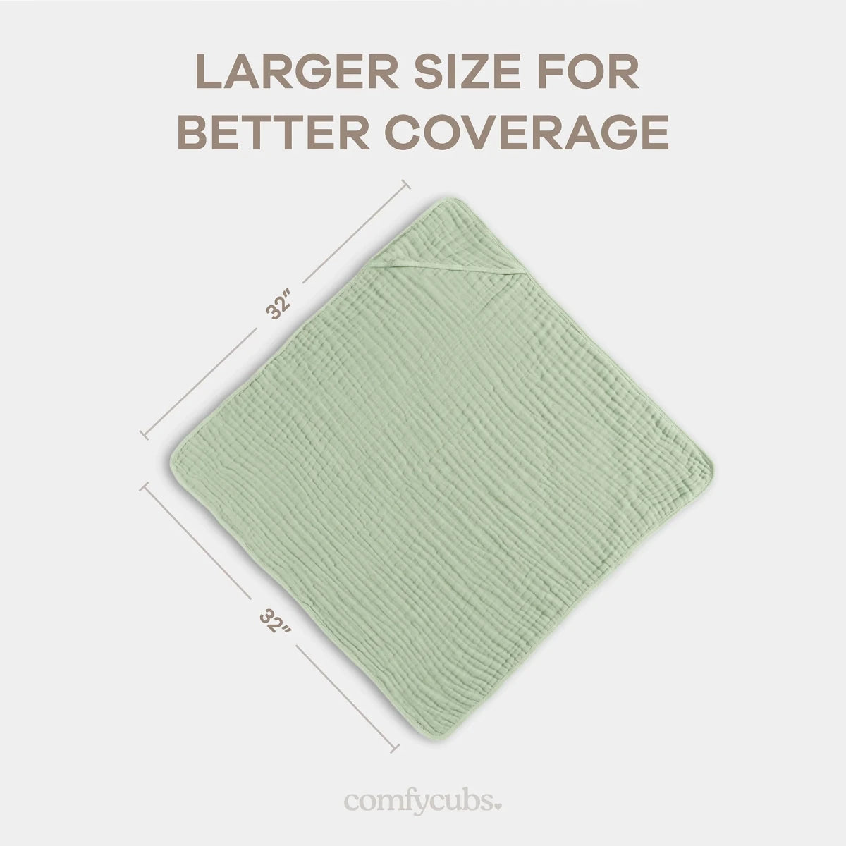 Hooded Towels in Sage - 2 Pack - Comfy Cubs Bath & Care sold by Rosebud & Jo