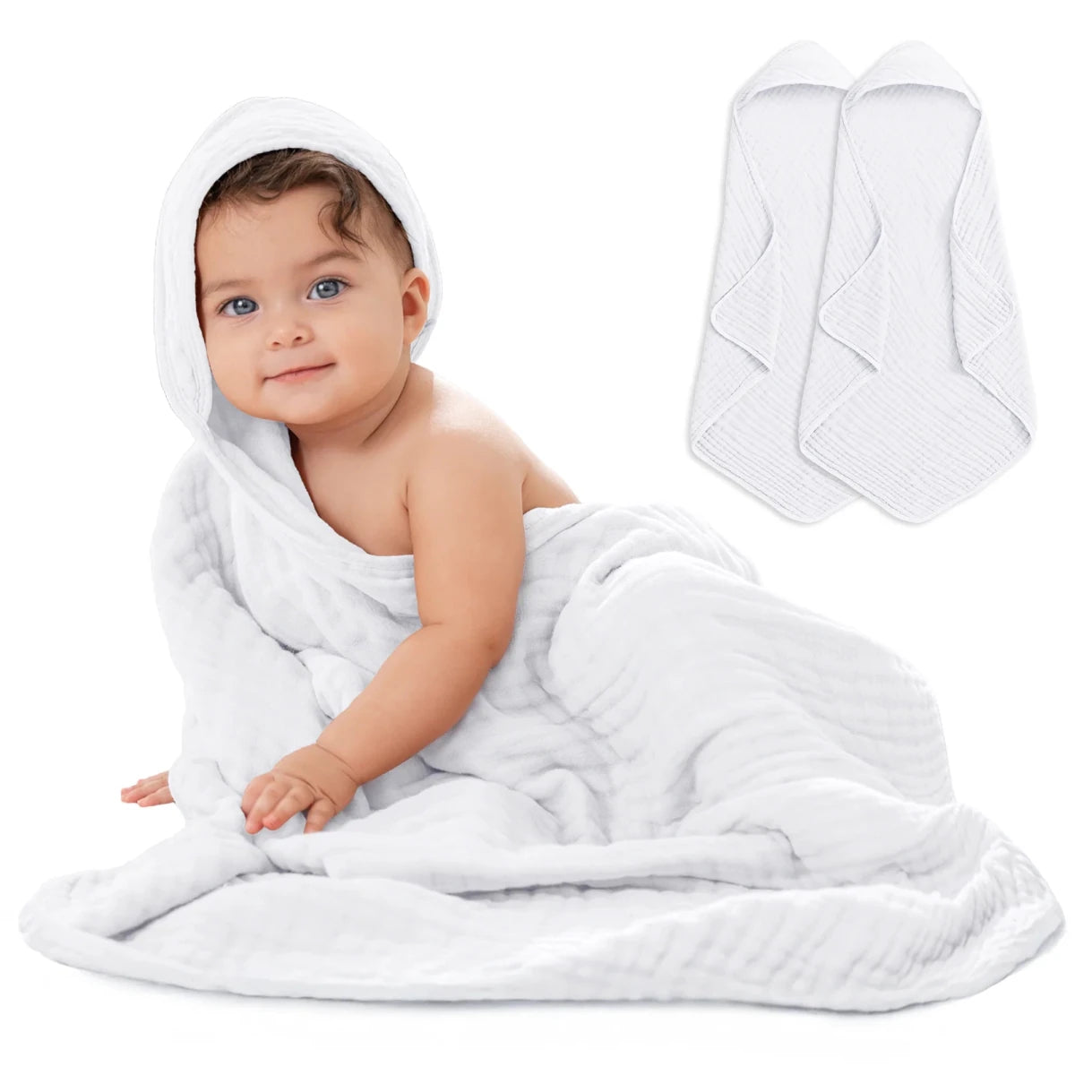 Hooded Towels in White - 2 Pack - Comfy Cubs Bath & Care sold by Rosebud & Jo