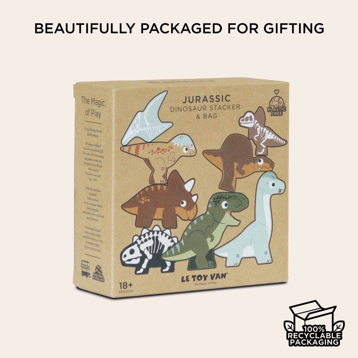 Jurassic Stacking Dinosaurs & Bag - Le Toy Van, Inc. Toys sold by Rosebud & Jo