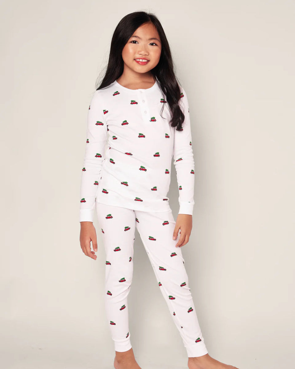 Kid's Pima Snug Fit Pajama Set in Holiday Journey - Petite Plum Baby & Toddler Clothing sold by Rosebud & Jo