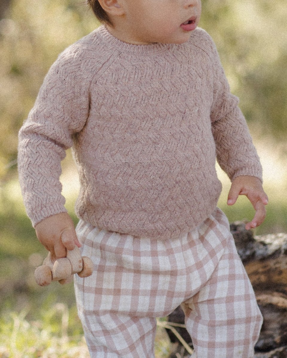 Knit Sweater || Heathered Almond - Quincy Mae Tops sold by Rosebud & Jo