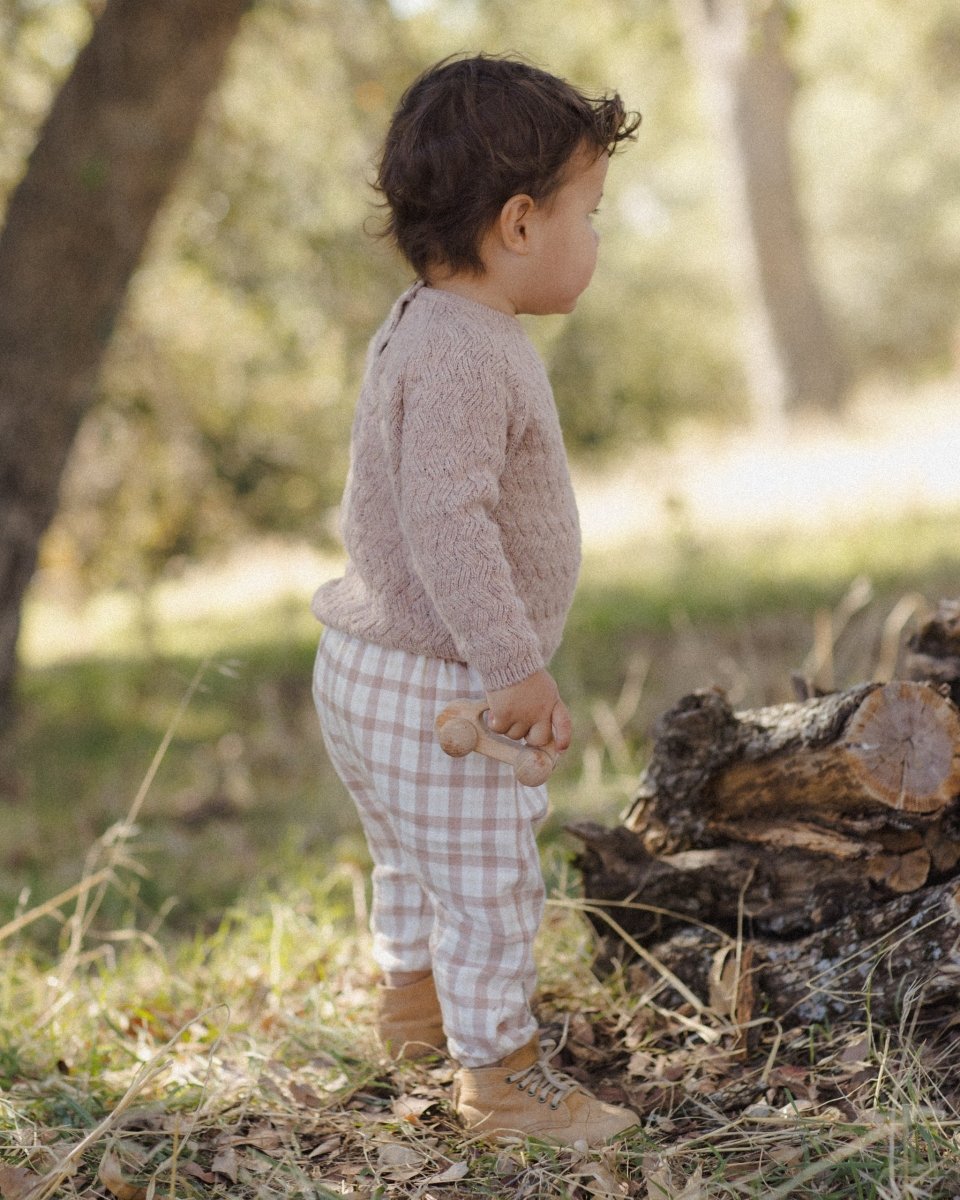 Knit Sweater || Heathered Almond - Quincy Mae Tops sold by Rosebud & Jo