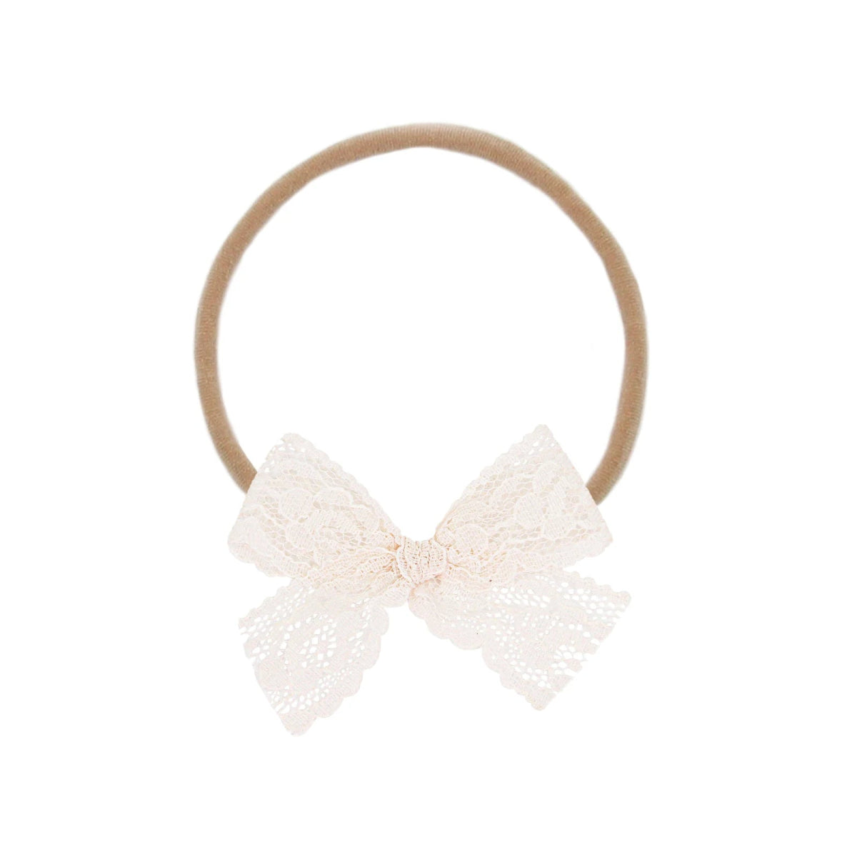 Lace Bow - Powder Pink Headband - Lou Lou & Company Hair Accessory sold by Rosebud & Jo