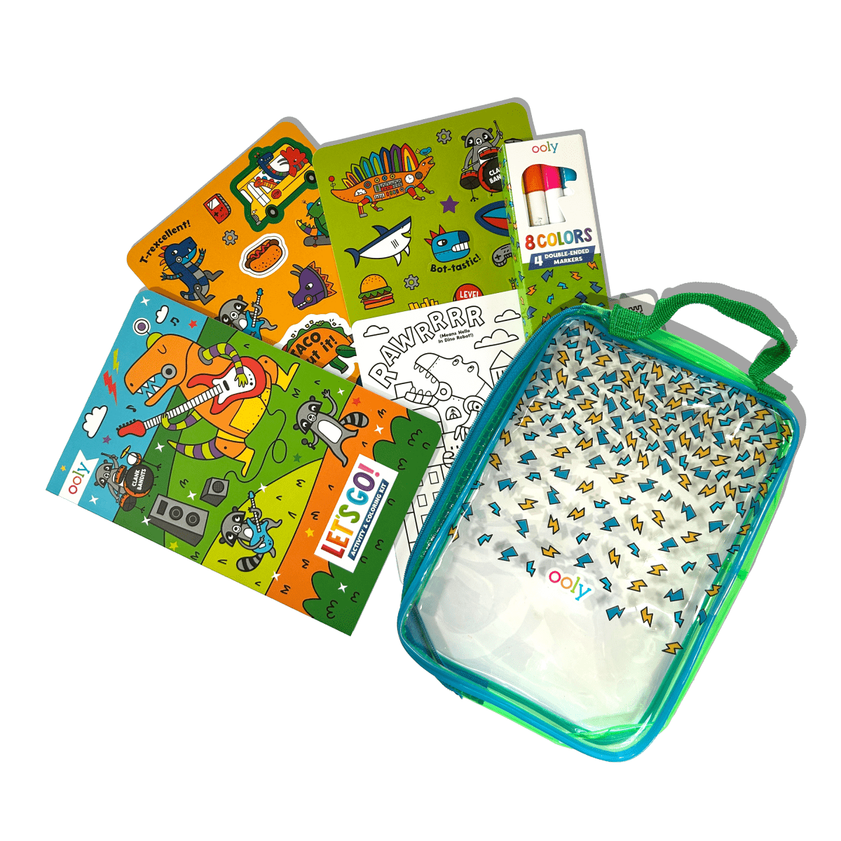 Let's Go! Activity & Coloring Kit - Robo Dinos - OOLY Art sold by Rosebud & Jo