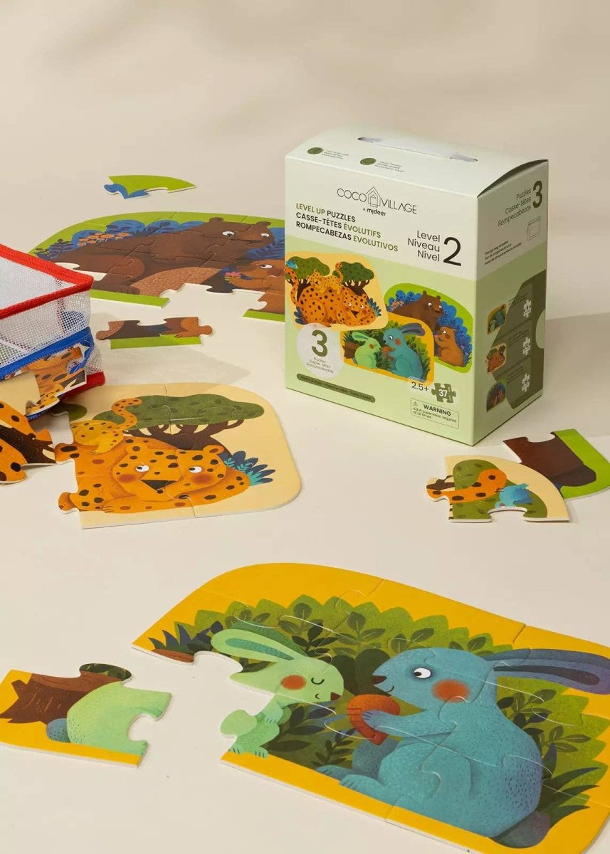 Level Up Puzzles: Level 2 - Parent & Baby - Coco Village Toys sold by Rosebud & Jo