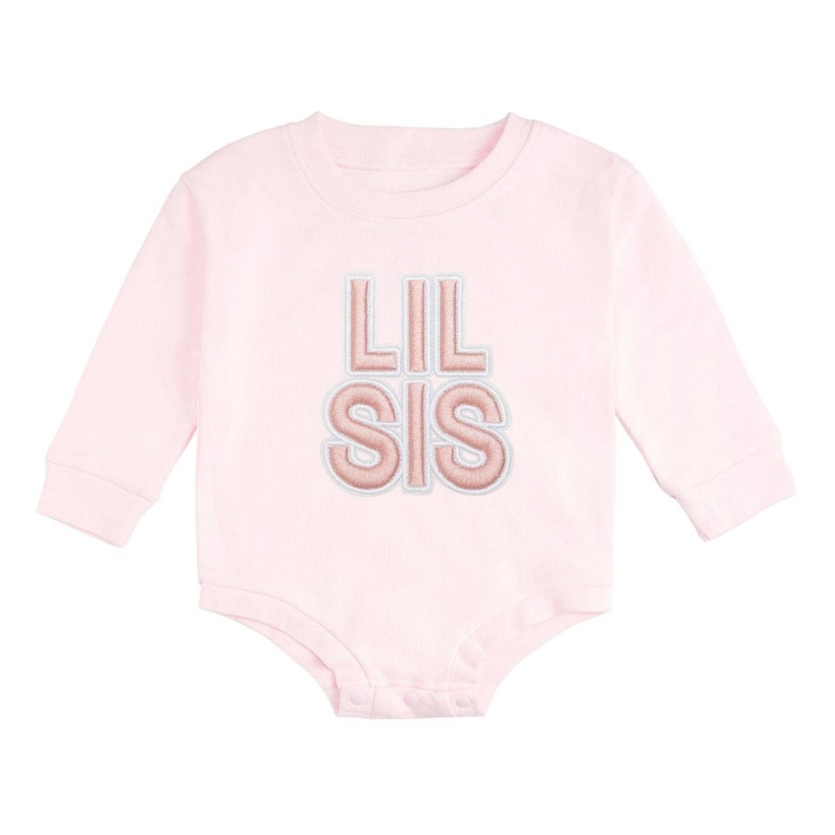 Lil Sis Embroidered Patch Long Sleeve Romper - Sweet Wink Rompers & Jumpers sold by Rosebud & Jo