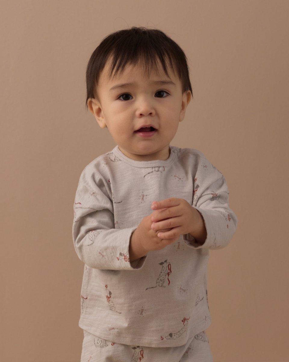 Long Sleeve Tee + Pant Set Dalmatian - Rylee + Cru Top & Bottom Sets sold by Rosebud & Jo