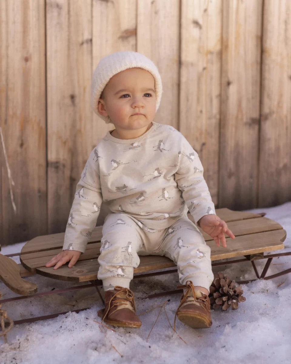 Long Sleeve Tee + Pant Set Skiing Penguins - Rylee + Cru Top & Bottom Sets sold by Rosebud & Jo