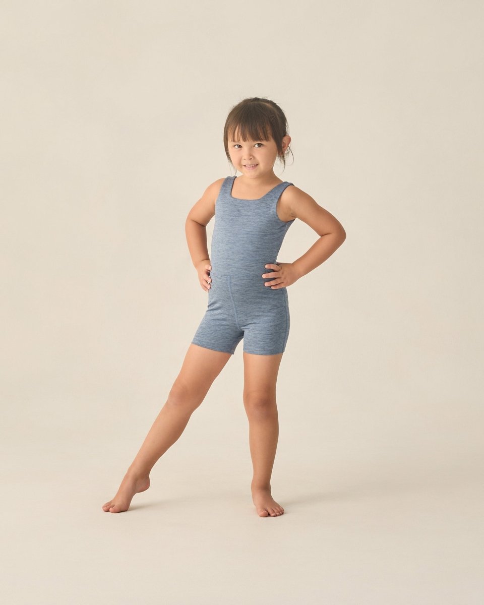 Malibu Bodysuit || Heathered Marine - Rylee + Cru Bodysuits/Onesies sold by Rosebud & Jo