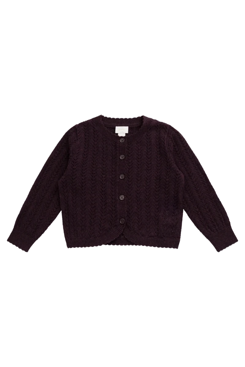Maxine Knitted Cardigan - Blackcurrant - Jamie Kay Tops sold by Rosebud & Jo
