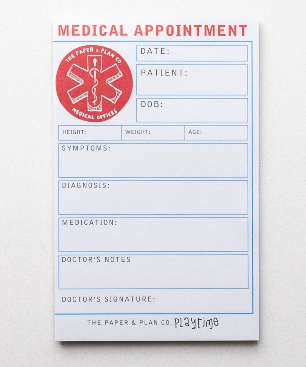Medical Appointment Playtime Pad - The Paper and Plan Co. Toys sold by Rosebud & Jo
