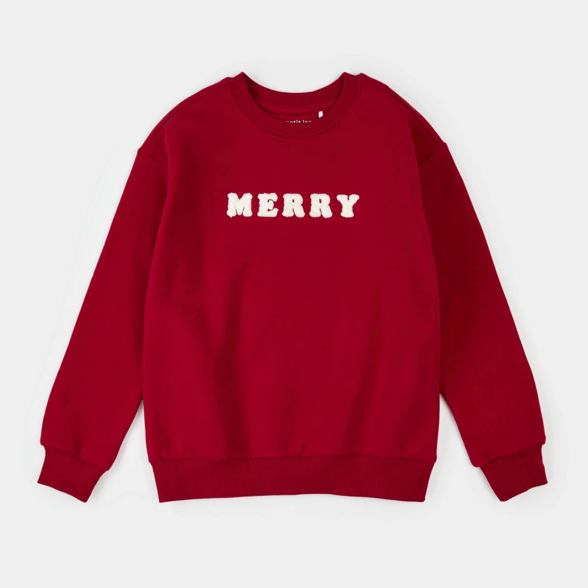 Merry in Chenil on Scarlet Fleece Sweatshirt - Petite Lem Tops sold by Rosebud & Jo