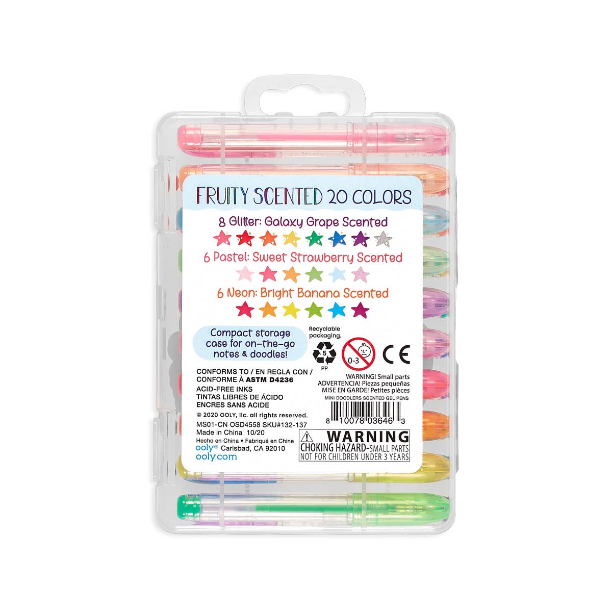 Mini Doodlers Fruity Scented Gel Pens - Set of 20 - OOLY Art sold by Rosebud & Jo