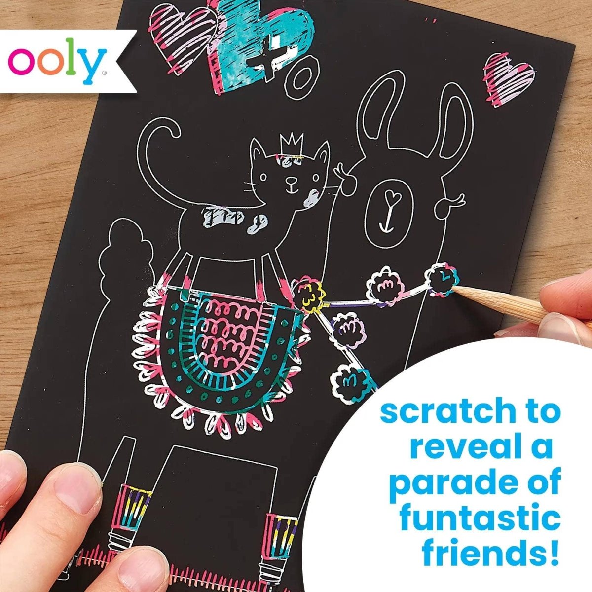 Mini Scratch & Scribble Art Kit: Funtastic Friends - OOLY Art sold by Rosebud & Jo