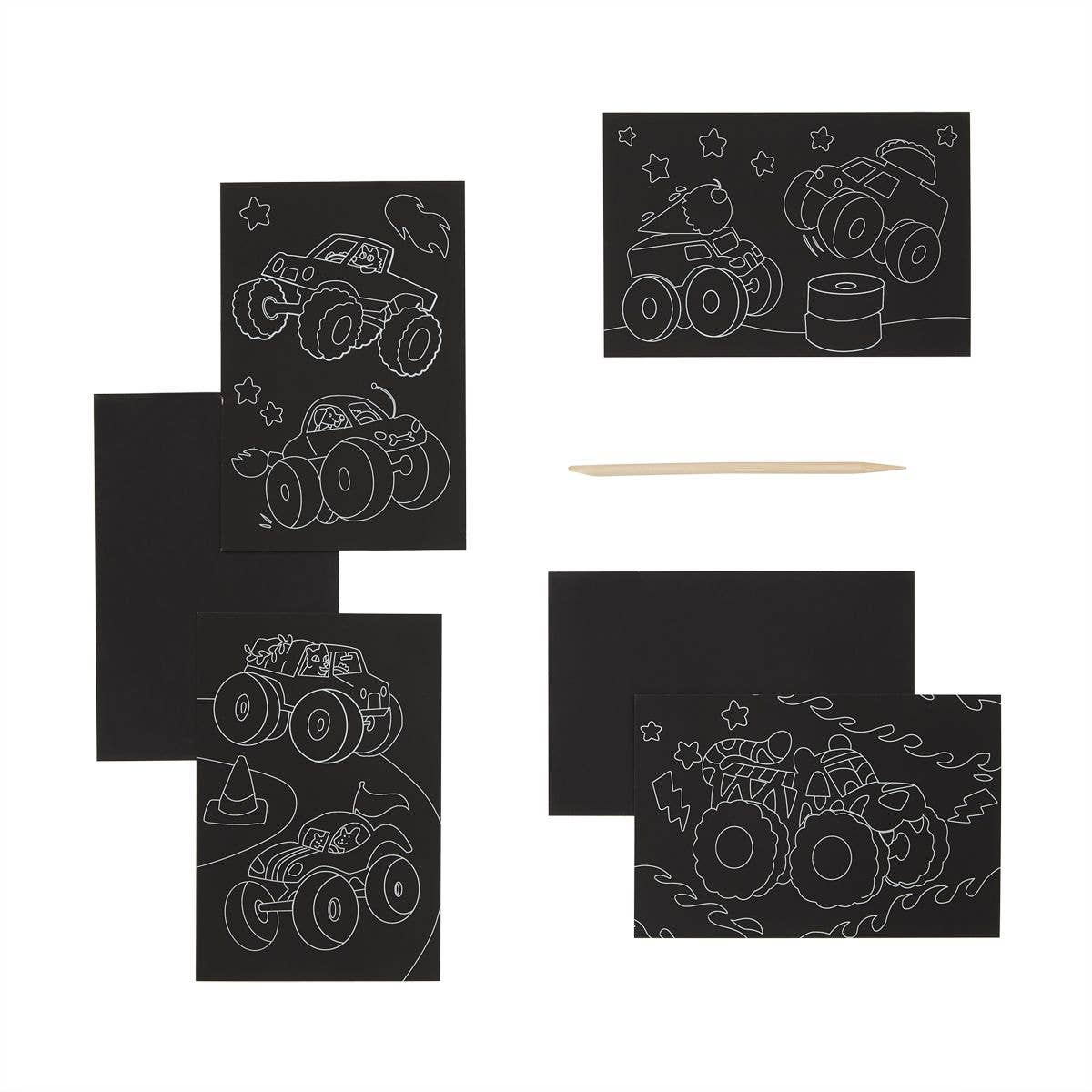 Mini Scratch & Scribble Art Kit: Monster Truck - OOLY Art sold by Rosebud & Jo