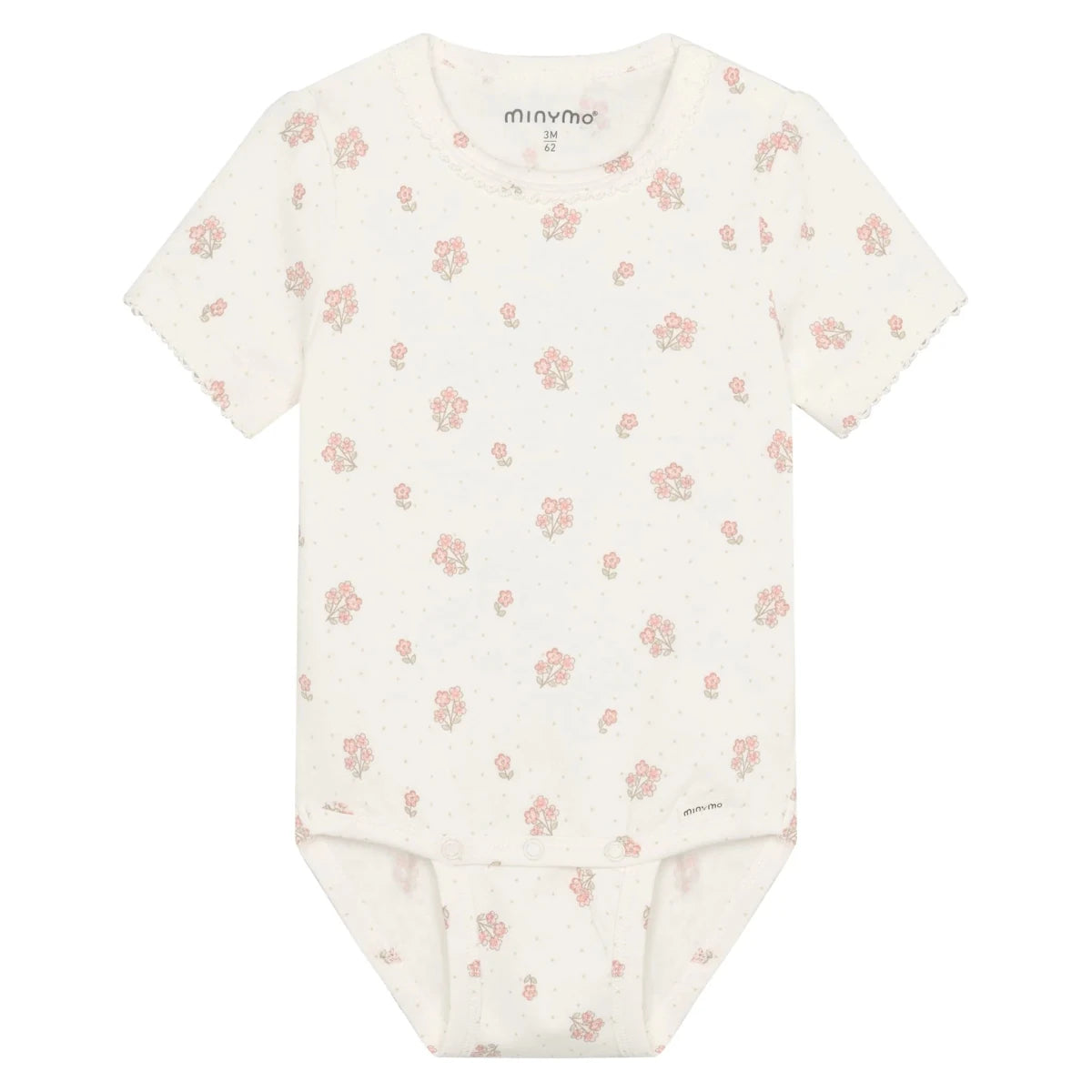 Minymo Floral Print Bodysuit with Wavy Edge - Minymo Bodysuits/Onesies sold by Rosebud & Jo
