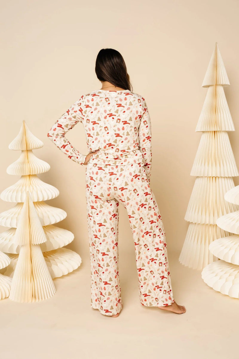 Mistletoe Christmas Lounge Wide Leg Pants - Lou Lou & Company Women's Clothing sold by Rosebud & Jo