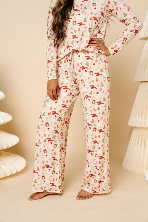 Mistletoe Christmas Lounge Wide Leg Pants - Lou Lou & Company Women's Clothing sold by Rosebud & Jo
