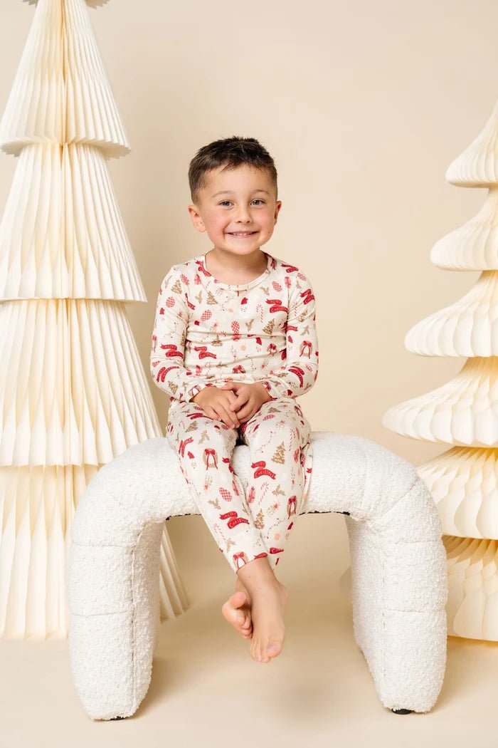 Mistletoe Kids Loungewear Set - Lou Lou & Company Top & Bottom Sets sold by Rosebud & Jo