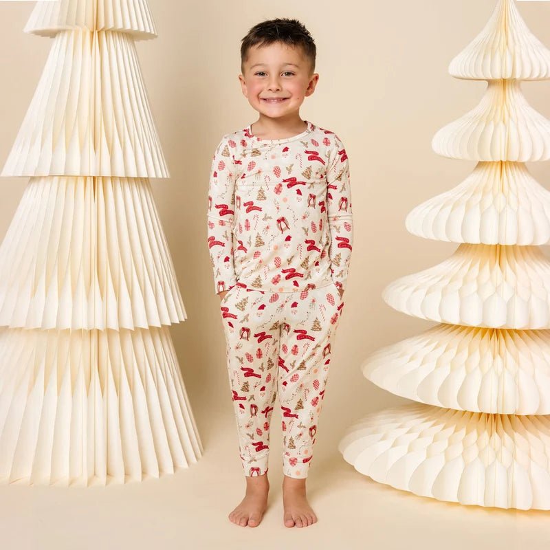 Mistletoe Kids Loungewear Set - Lou Lou & Company Top & Bottom Sets sold by Rosebud & Jo