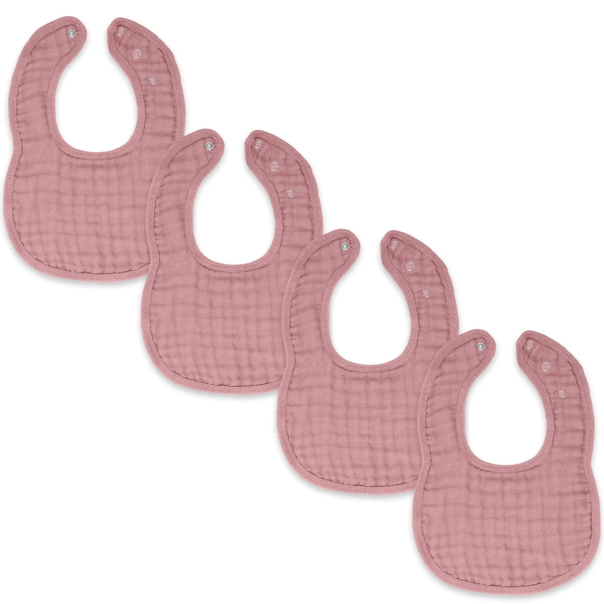 Muslin Bibs in Mauve - 4 Pack - Comfy Cubs Feeding sold by Rosebud & Jo