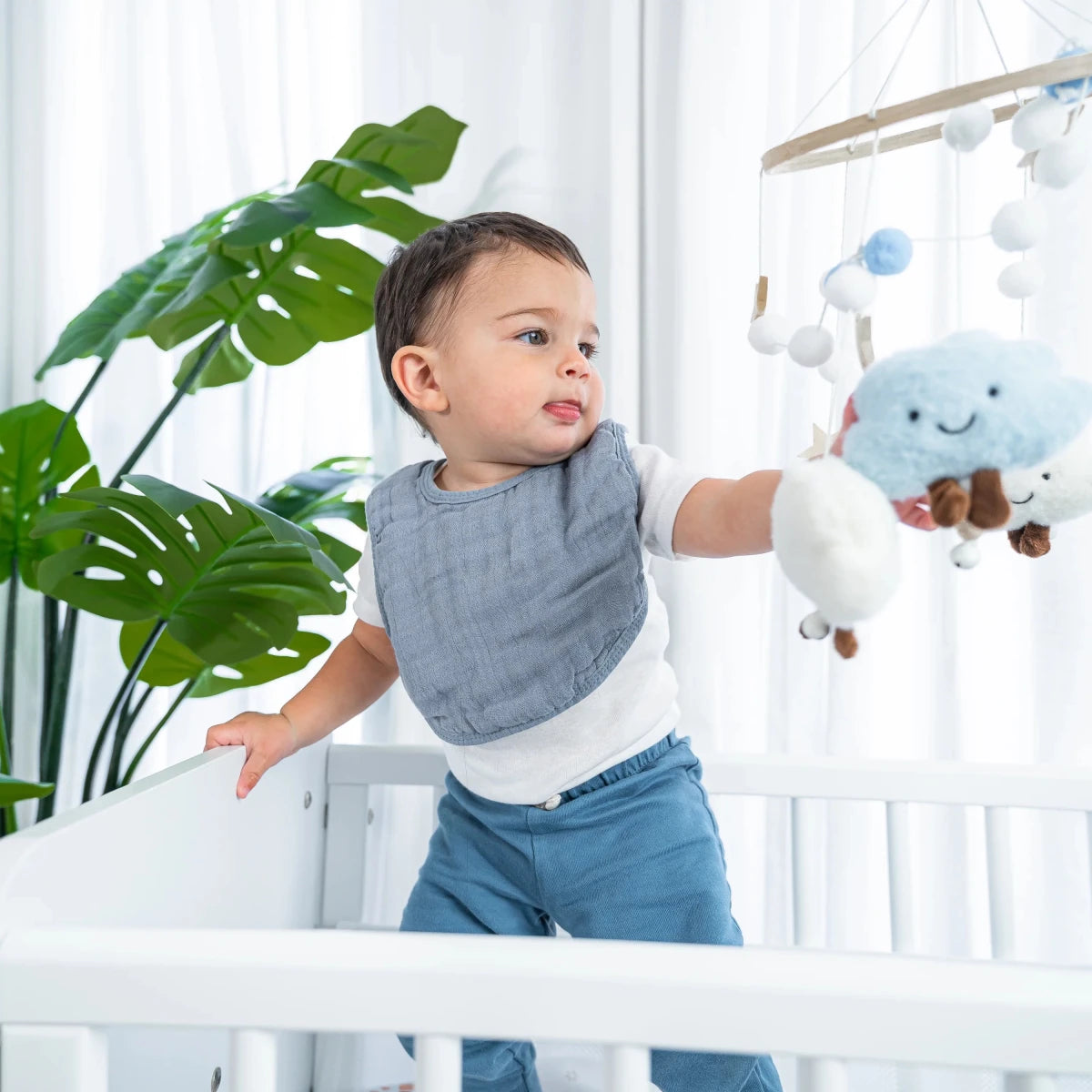 Muslin Bibs in Pacific Blue - 8 Pack - Comfy Cubs Feeding sold by Rosebud & Jo