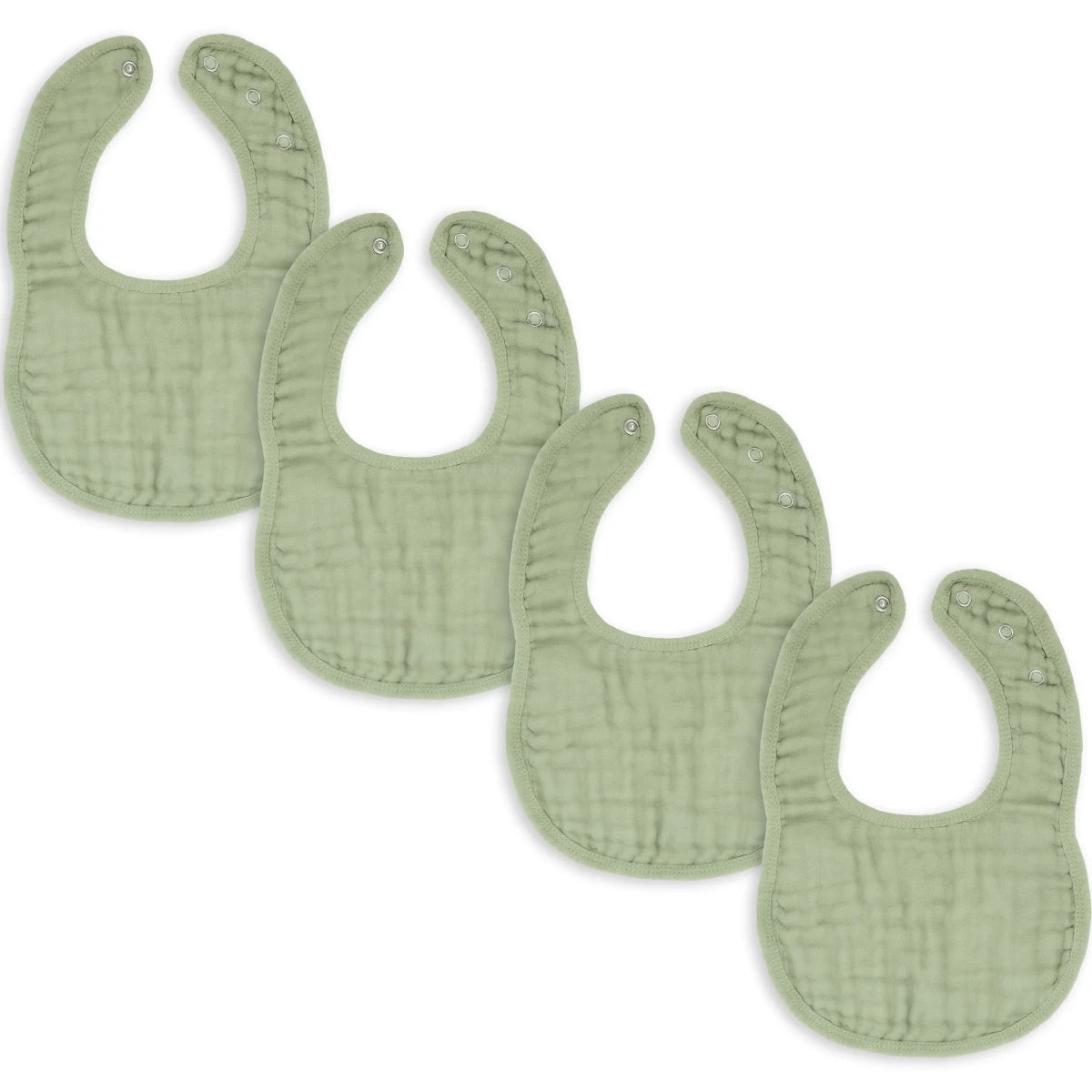 Muslin Bibs in Sage - Pack of 4 - Comfy Cubs Feeding sold by Rosebud & Jo