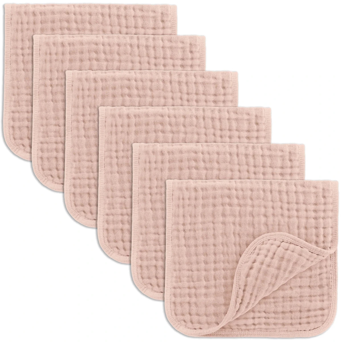 Muslin Burp Cloths in Blush - 6 Pack - Comfy Cubs Feeding sold by Rosebud & Jo