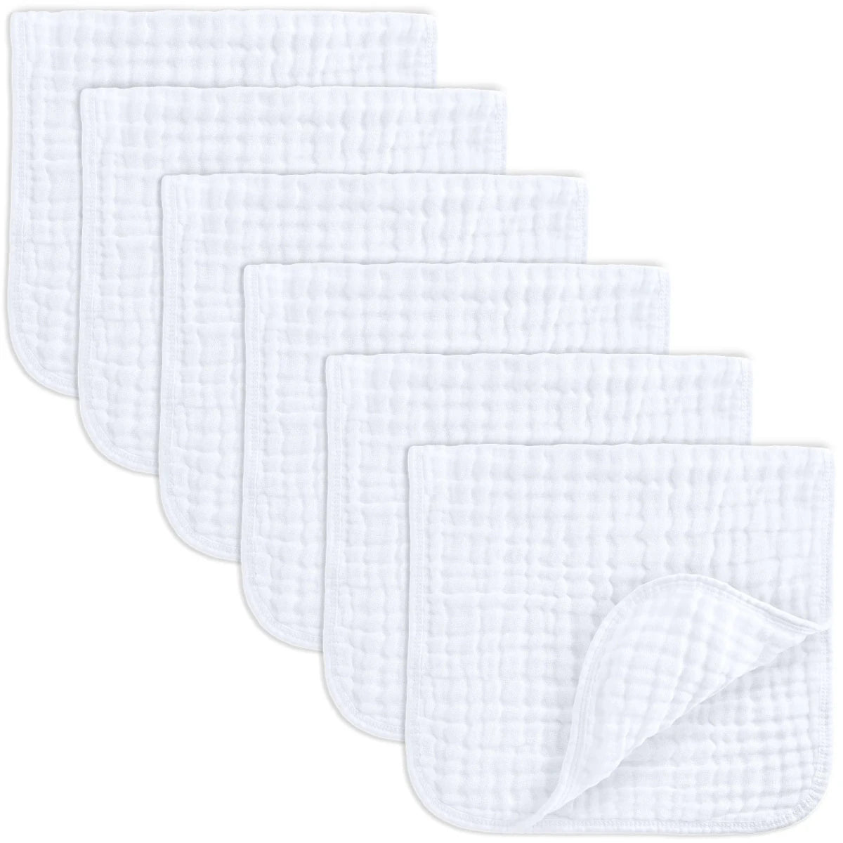Muslin Burp Cloths in White - 6 Pack - Comfy Cubs Feeding sold by Rosebud & Jo