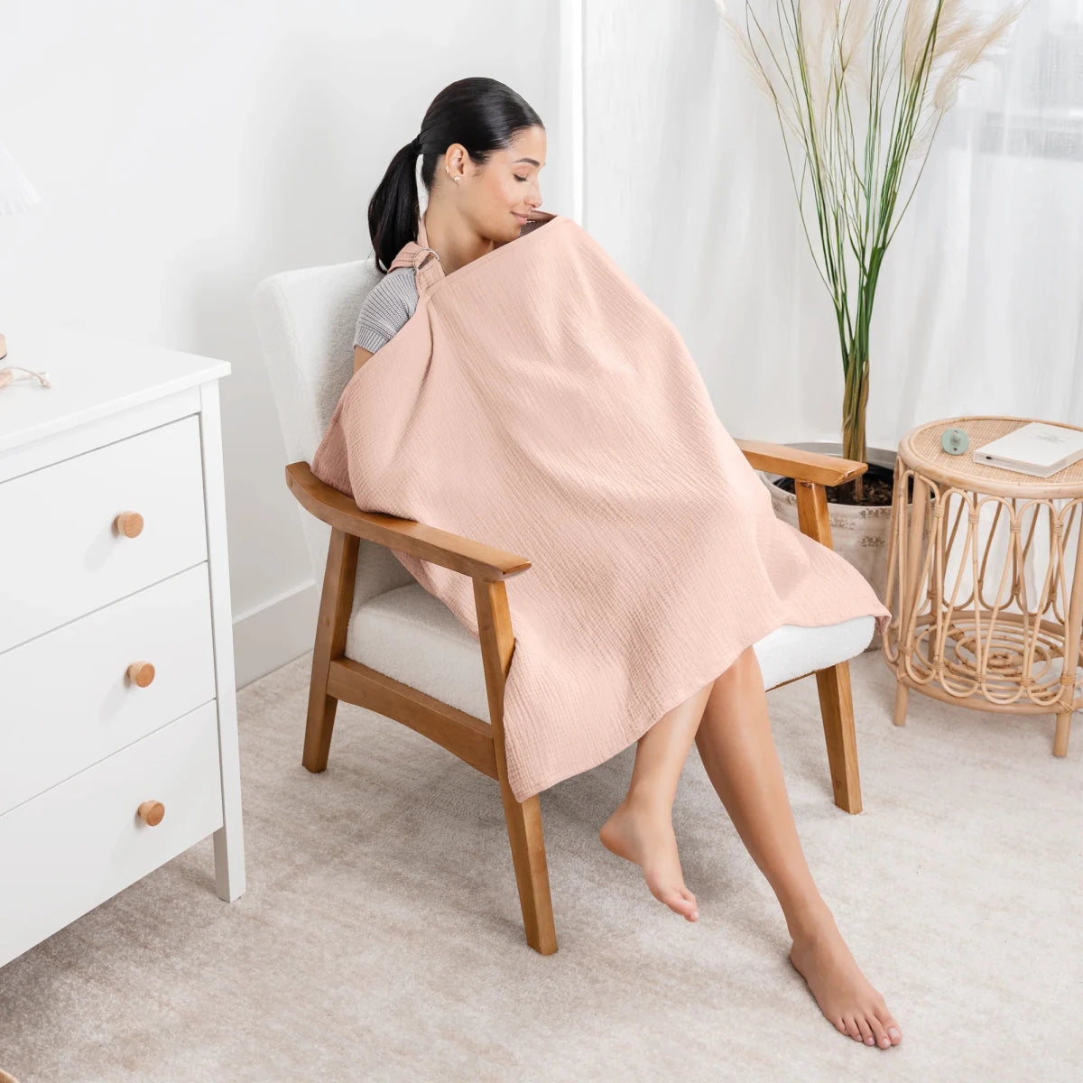 Muslin Nursing Cover - Blush - Comfy Cubs Pregnancy & Postpartum Essentials sold by Rosebud & Jo
