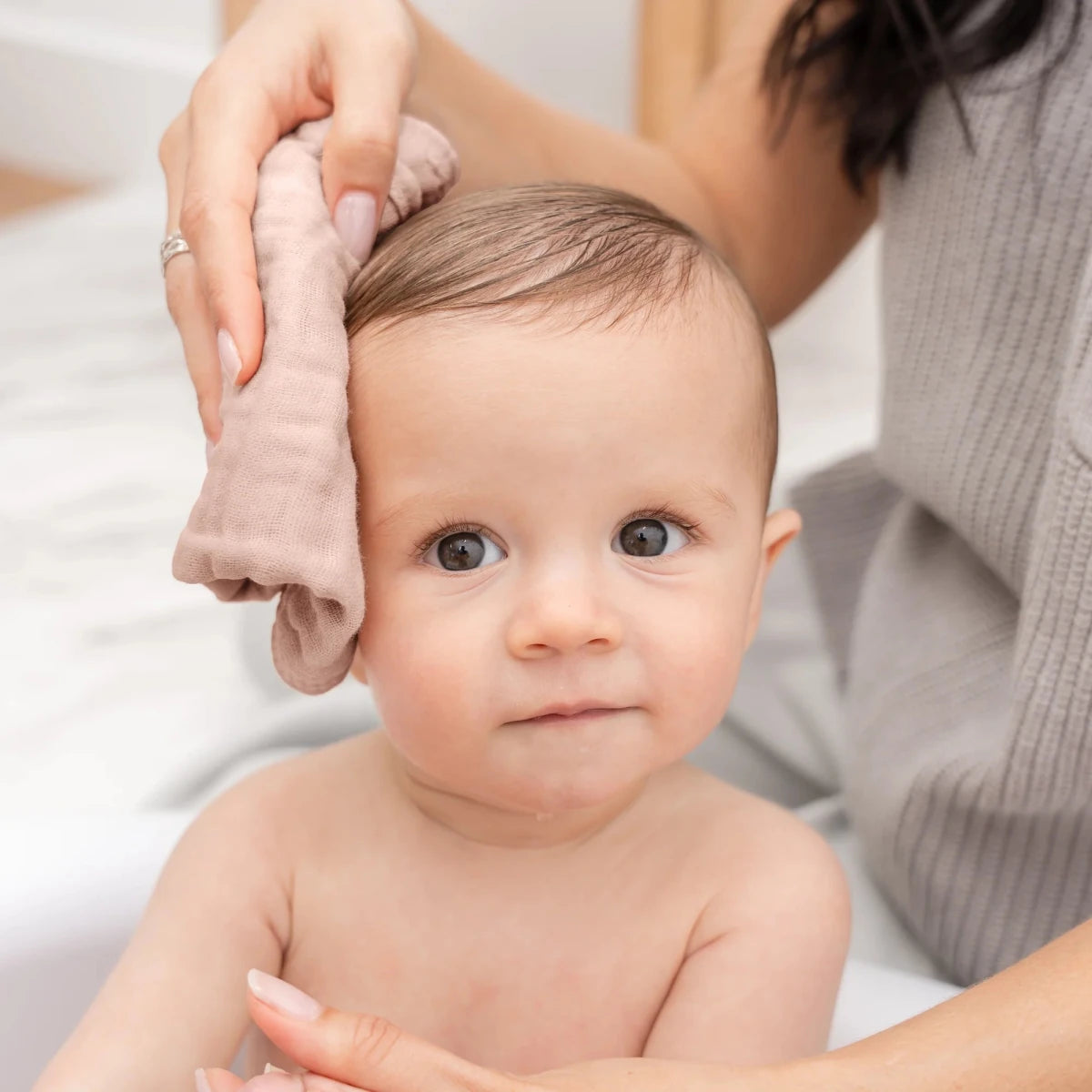 Muslin Washcloths in Blush - Pack of 6 - Comfy Cubs Bath & Care sold by Rosebud & Jo