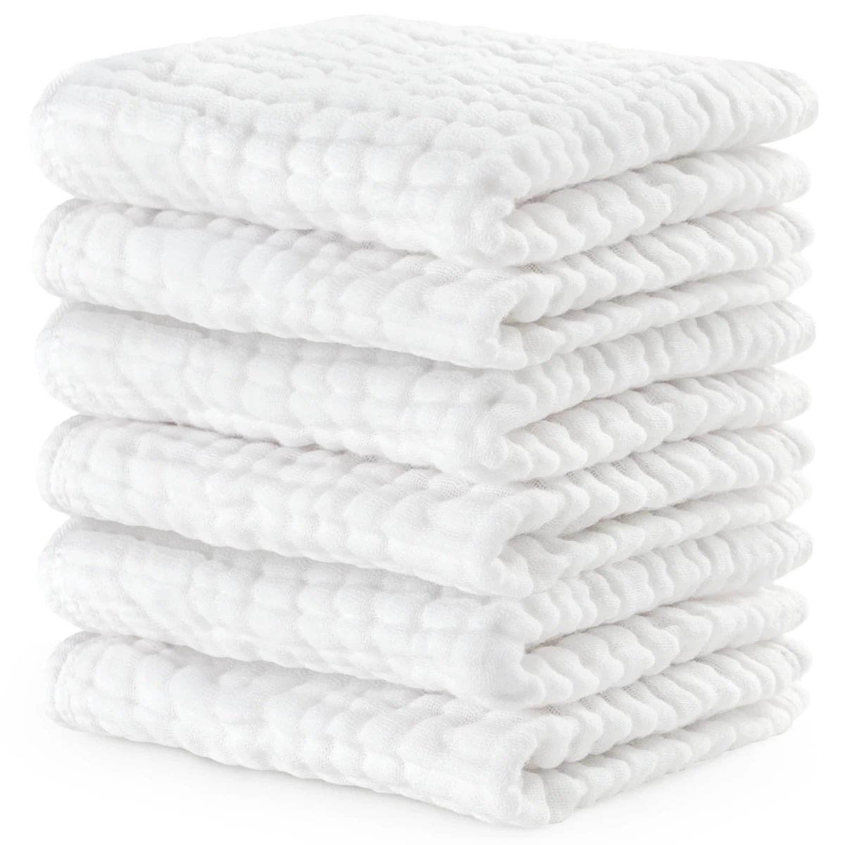 Muslin Washcloths in White - Pack of 6 - Comfy Cubs Bath & Care sold by Rosebud & Jo