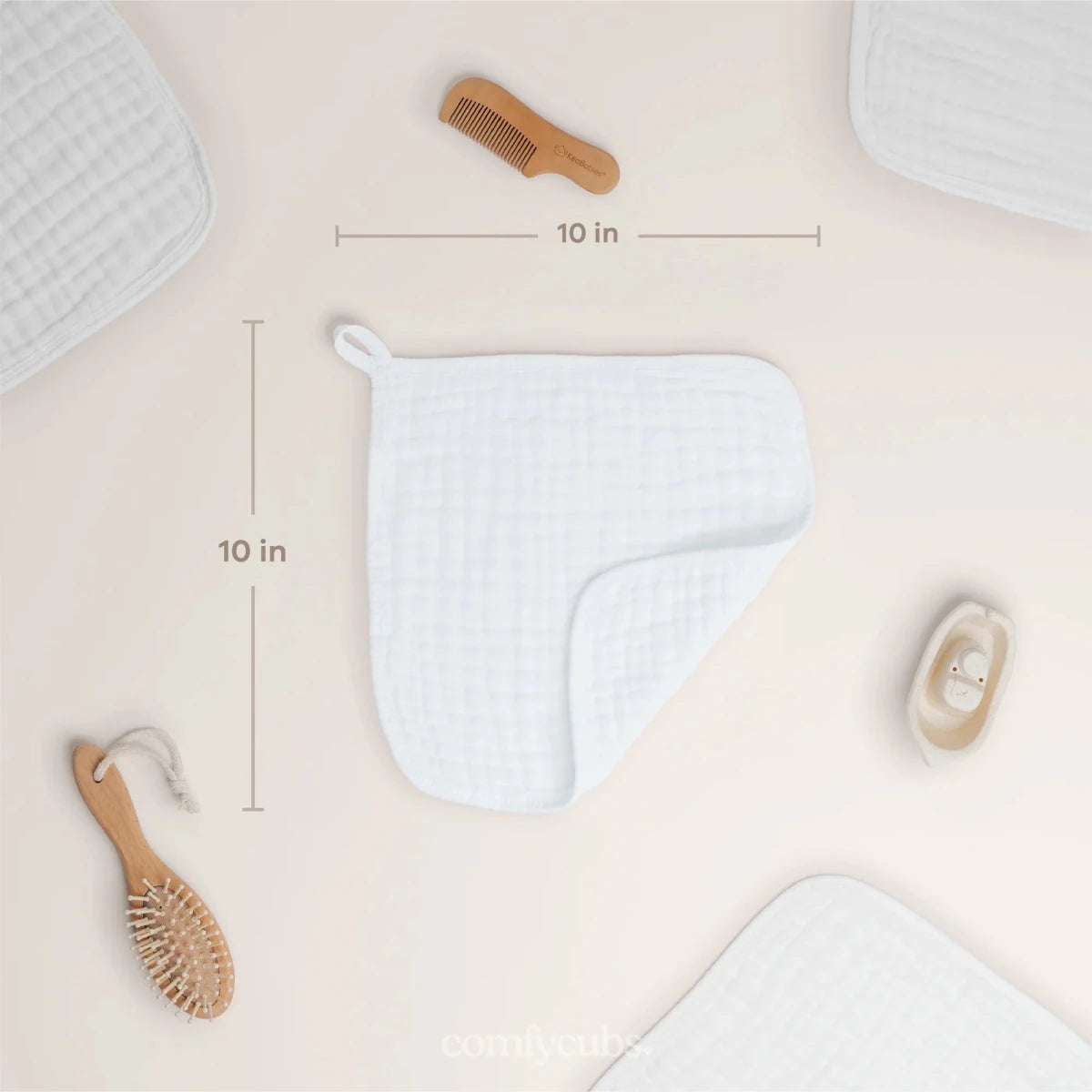 Muslin Washcloths in White - Pack of 6 - Comfy Cubs Bath & Care sold by Rosebud & Jo
