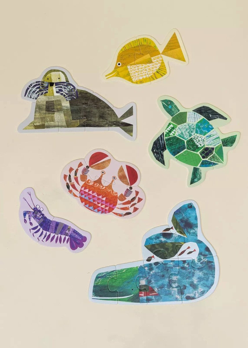 My First Puzzles - Ocean Life (6 puzzles) - Coco Village Toys sold by Rosebud & Jo