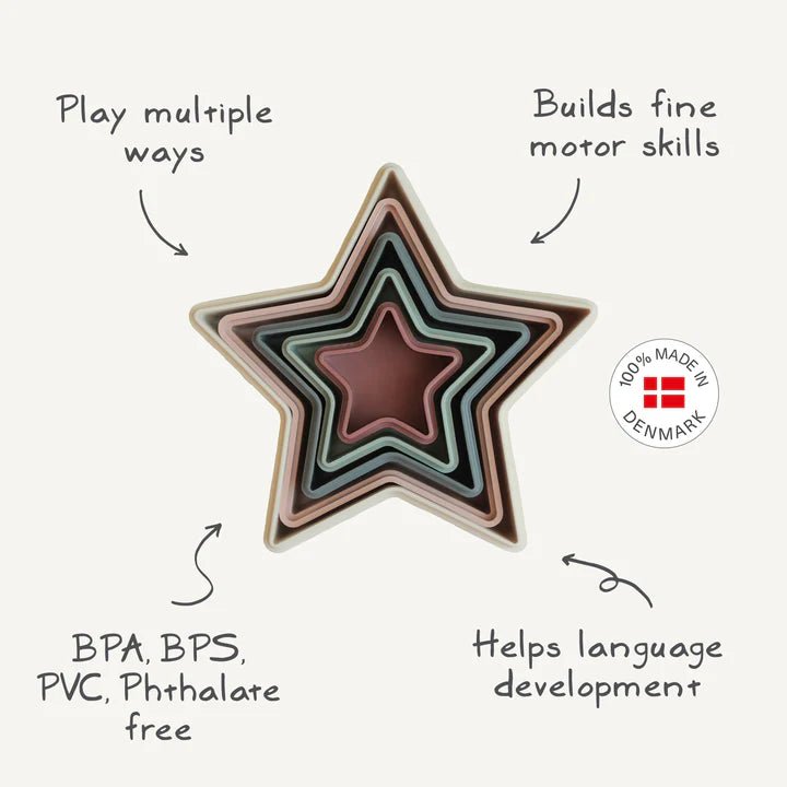 Nesting Stars - mushie Toys sold by Rosebud & Jo