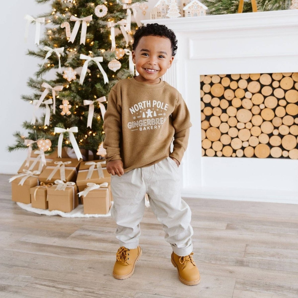 North Pole Gingerbread Christmas Sweatshirt - Sweet Wink Tops sold by Rosebud & Jo