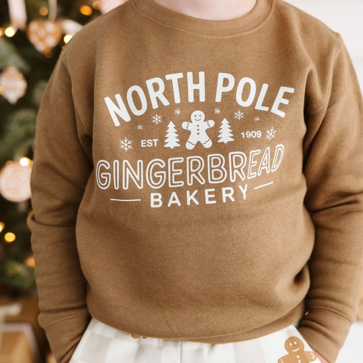 North Pole Gingerbread Christmas Sweatshirt - Sweet Wink Tops sold by Rosebud & Jo