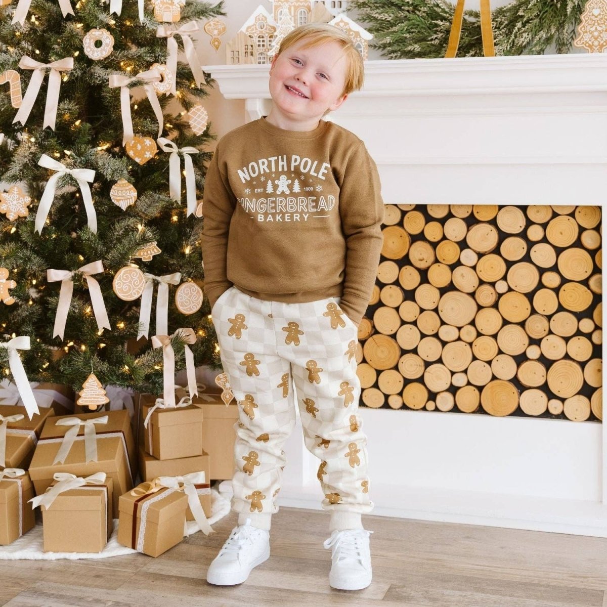 North Pole Gingerbread Christmas Sweatshirt - Sweet Wink Tops sold by Rosebud & Jo