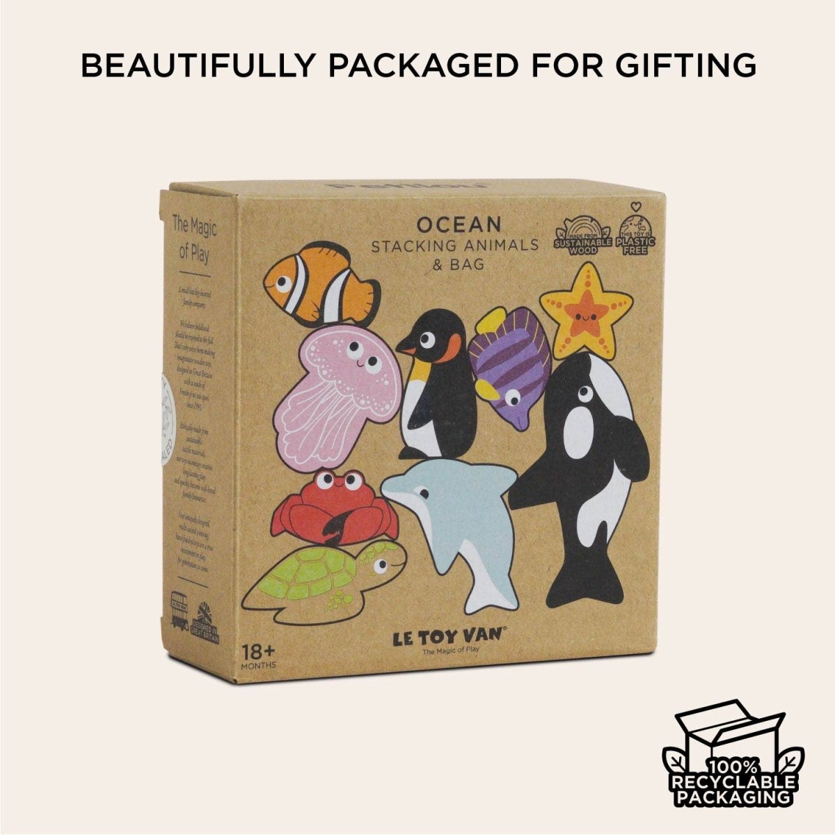 Ocean Life Stacking Animals & Bag - Le Toy Van, Inc. Toys sold by Rosebud & Jo