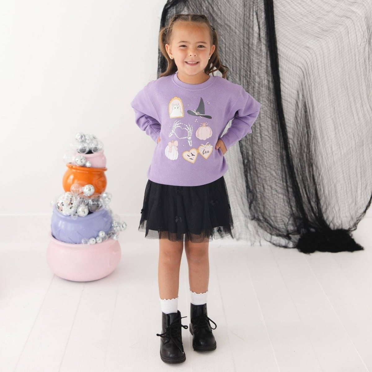 Onyx Bow Tutu Skirt - Kids Boutique Clothing - Halloween - Sweet Wink Bottoms sold by Rosebud & Jo