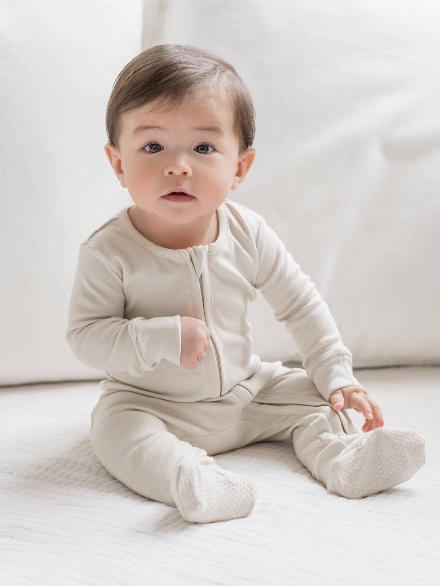 Organic Baby Peyton Zipper Sleeper - Colored Organics sold by Rosebud & Jo